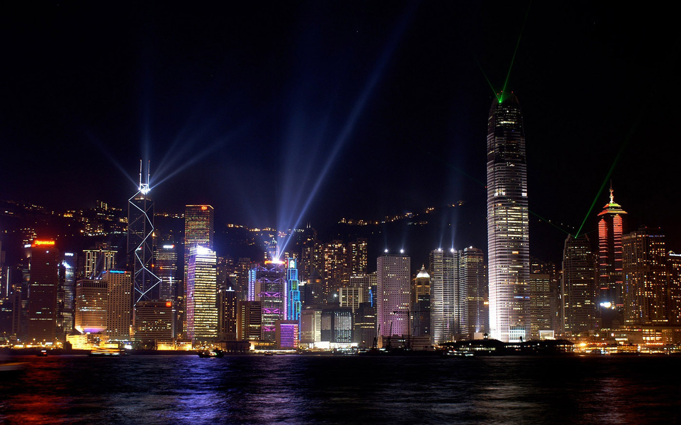 香港夜景 城市桥梁建筑商务高清背景图片