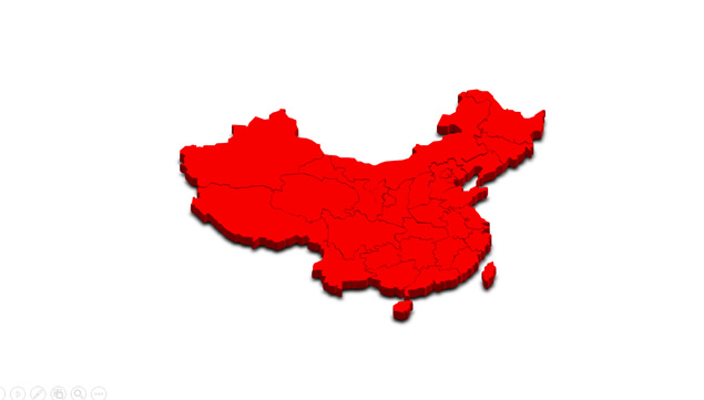 可以自己着色拆分组合的中国立体地图ppt素材