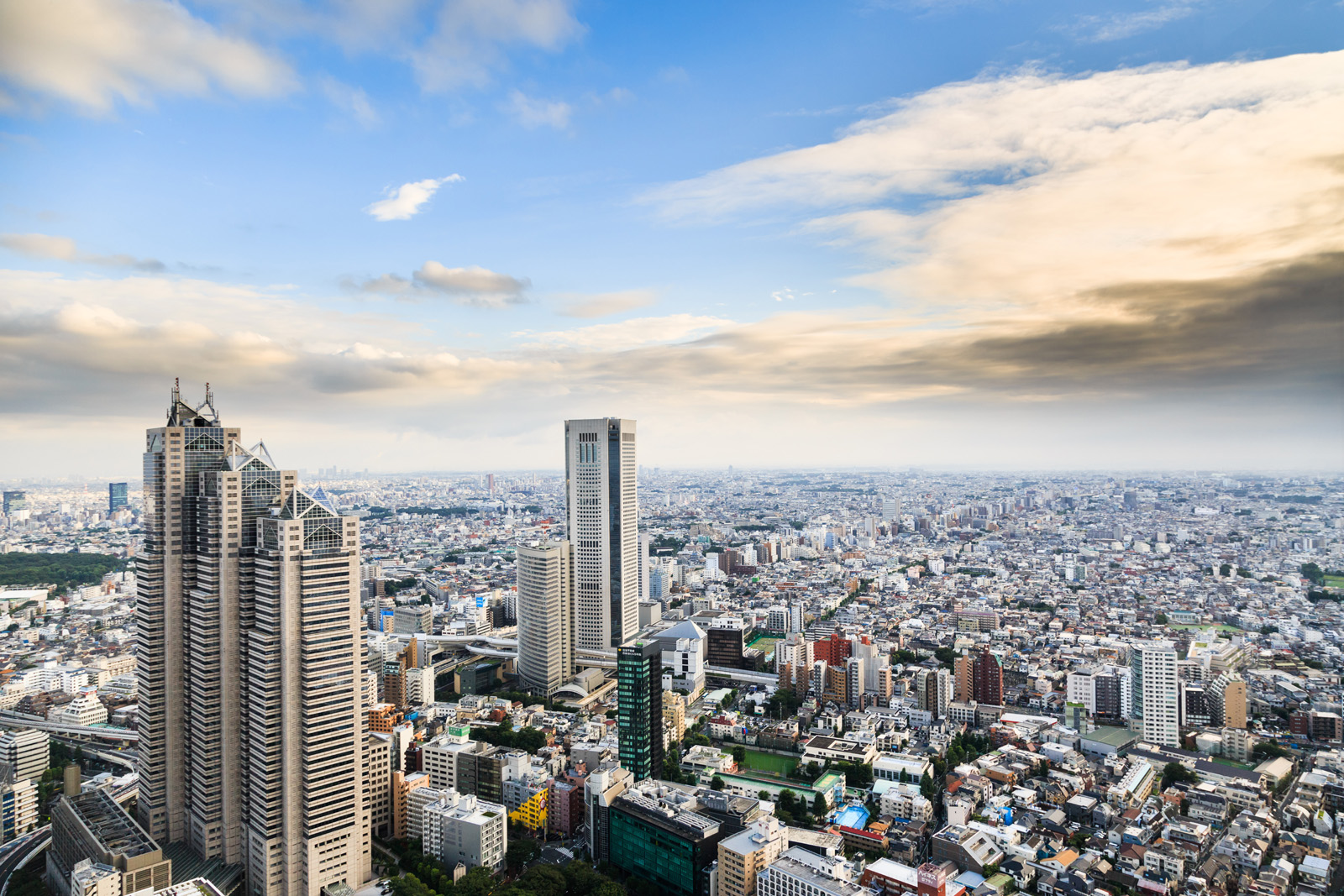 一望无际的大都市 俯视都市大背景