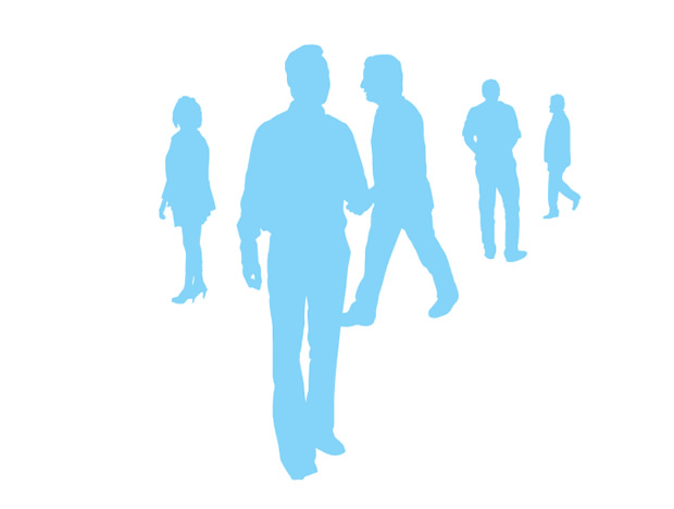 商务镂空人物PPT素材