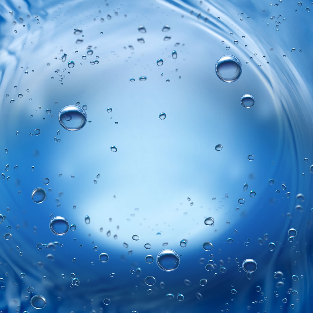 水与气泡蓝色淡雅ppt图片