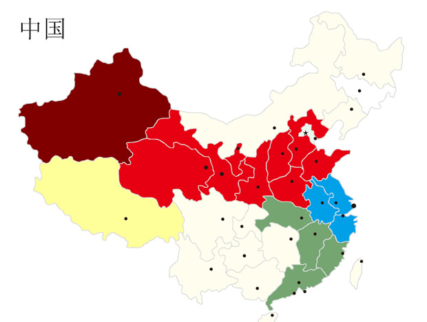 中国各省直辖市PPT地图素材下载
