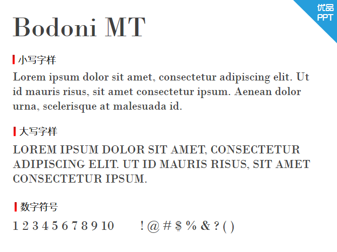 Bodoni MT字体