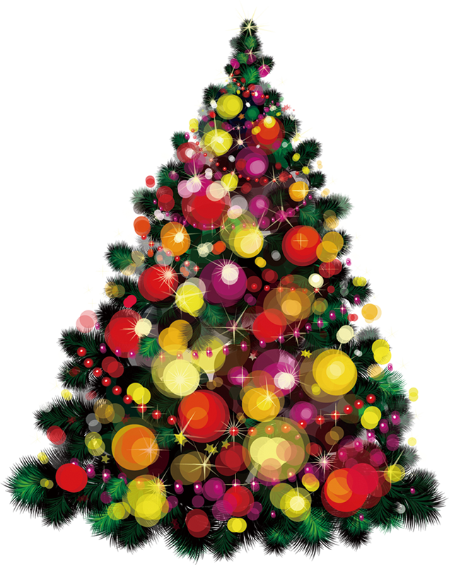 光斑闪闪的圣诞树免扣png图片