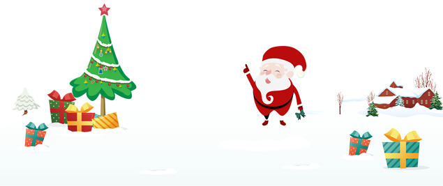 雪屋 圣诞老人圣诞礼物背景透明免抠图